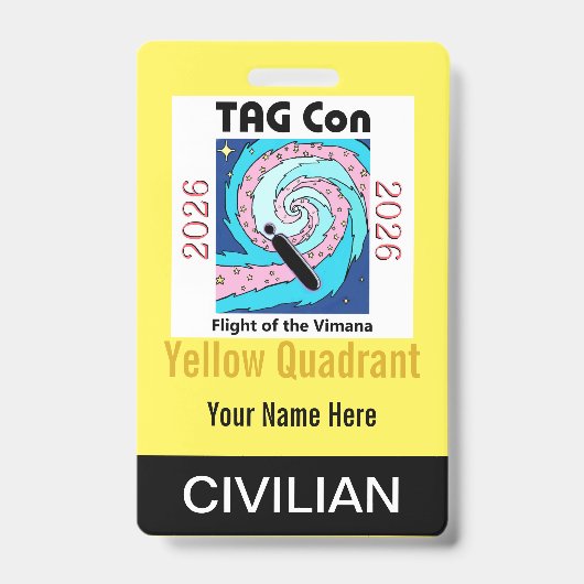 TAG Con 2026 - Gele Kwadrant - Burger Badge (Voorzijde)