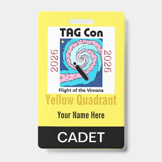 TAG Con 2026 - Gele Kwadrant - Cadet Badge (Voorzijde)