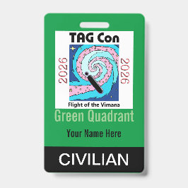 TAG Con 2026 - Green Quadrant - Civilian Badge