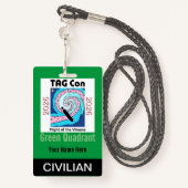 TAG Con 2026 - Green Quadrant - Civilian Badge (Achterkant met draagriem)