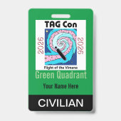TAG Con 2026 - Groene Kwadrant - Burger Badge (Achterkant)