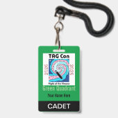 TAG Con 2026 - Groene Kwadrant - Cadet Badge (Voorzijde met lanyard)