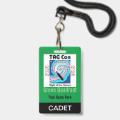 TAG Con 2026 - Groene Kwadrant - Cadet Badge (Achterkant met lanyard)