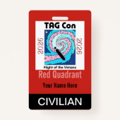 TAG Con 2026 - Red Quadrant - Civilian Badge (Voorkant)