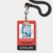 TAG Con 2026 - Rode Kwadrant - Burger Badge (Voorzijde met lanyard)