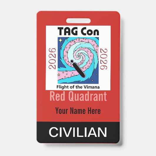 TAG Con 2026 - Rode Kwadrant - Burger Badge (Voorzijde)