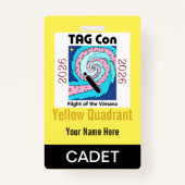 TAG Con 2026 - Yellow Quadrant - Cadet Badge (Achterkant)