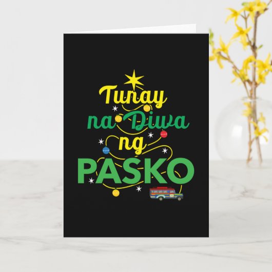 Tagalog Filippijnen Geest van Kerstmis Kaart (Gele Bloem)