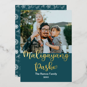 Tagalog Maligayang Pasko, prettige kerst Folie Feestdagenkaart
