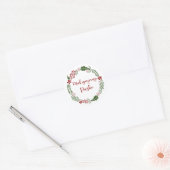Tagalog Merry Kerstmis Wreath, Maligayang Pasko Ronde Sticker (Envelop)