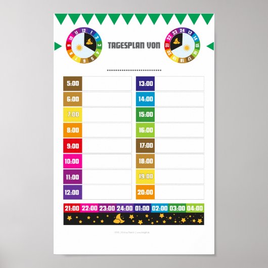 Tageplant tägliche Routinen für Kinder ab 4 Poster (Voorkant)