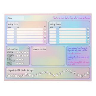 Tagesplan für Fokus und Selbstfürsorge (deutsch) Notitieblok