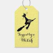 Tagged by a heks, Cat on Broomstick Cadeaulabel (Voorkant)