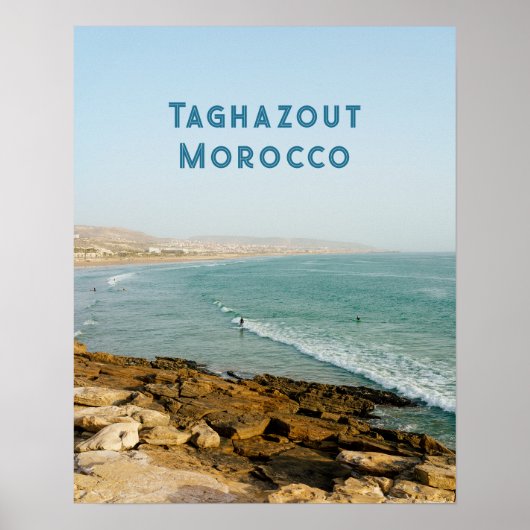 Taghazout Marokko Kust Surf Reis foto Poster (Voorkant)