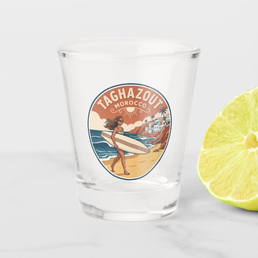 Taghazout Marokko Shot Glas (Voorkant)
