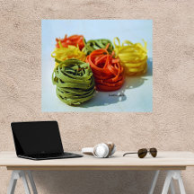 Tagliatelle Pasta Voedsel Kunst Opgespannen Canvas