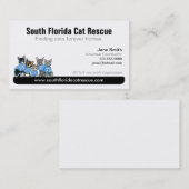 Tagline Kat Rescue Non-Profit Black Visitekaartje (Voorkant / Achterkant)