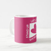 Tagline roze koffie Mok (Voorkant links)
