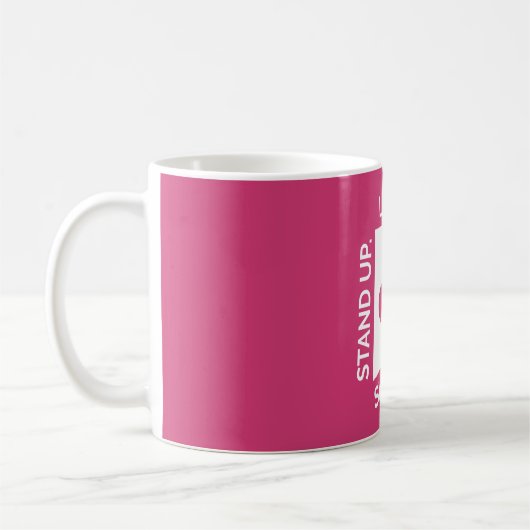 Tagline roze koffie Mok (Links)