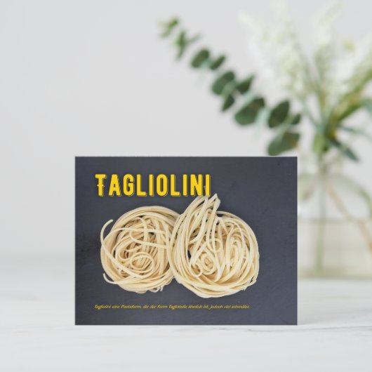 Tagliolini Italienisches Restaurant Rezept zutat Briefkaart (Staand voorkant)