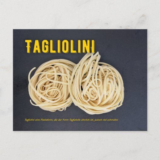 Tagliolini Italienisches Restaurant Rezept zutat Briefkaart (Voorkant)