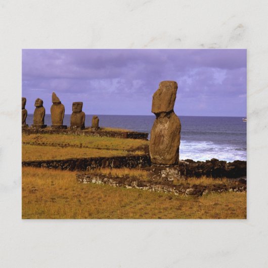 Tahai Platform Moai Beeld Abstracts Pasen Briefkaart (Voorkant)