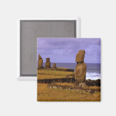 Tahai Platform Moai Statue Abstracts Easter Magneet (Voorkant / Achterkant)