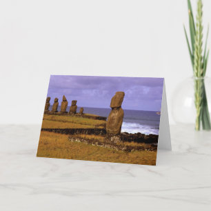 Tahai Platform Moai Statue Abstracts Pasen Feestdagen Kaart