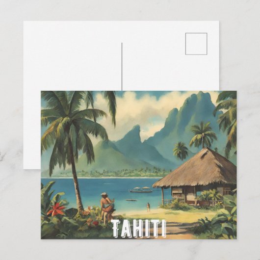 Tahiti (2) briefkaart (Voorkant / Achterkant)