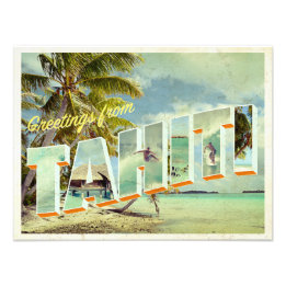 Tahiti  briefkaart foto foto afdruk