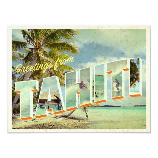 Tahiti  briefkaart foto foto afdruk (Voorkant)