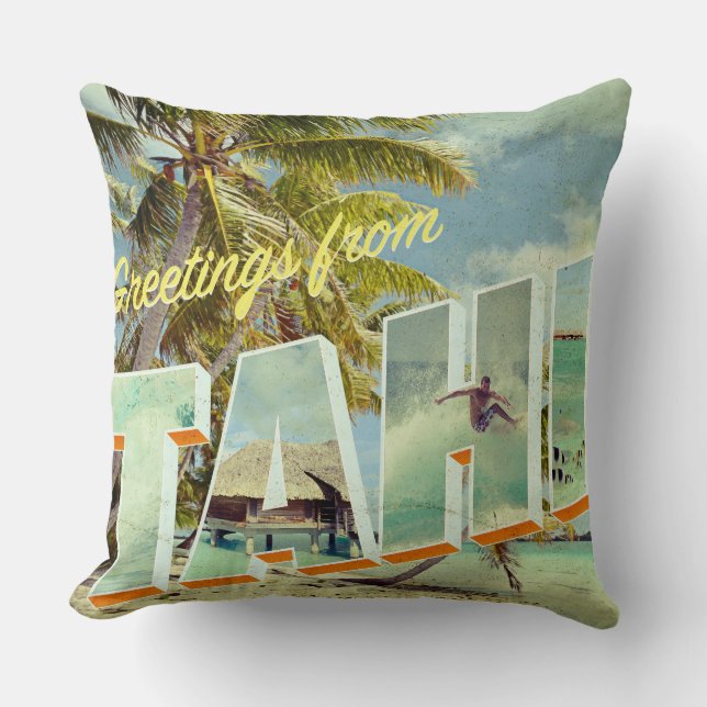 Tahiti  briefkaart foto kussen (Voorkant)