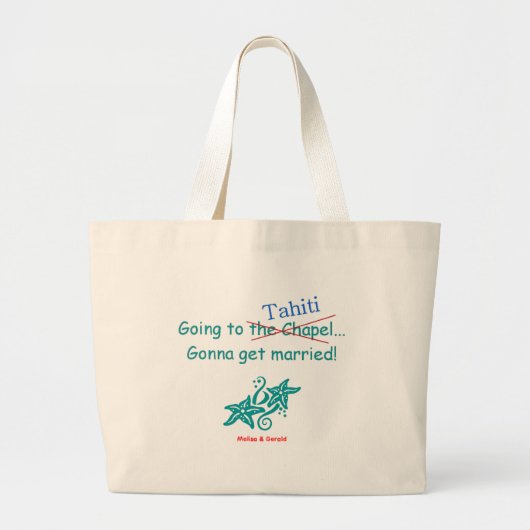tahiti bruiloft grote tote bag (Voorkant)