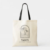 Tahiti bruiloft weekend bestemming bruiloft tote bag (Achterkant)