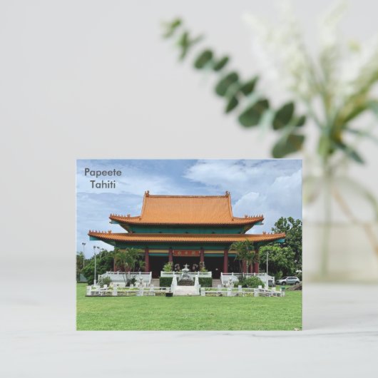 Tahiti, Chinees Kanti-tempel van Tahiti, Papeete Briefkaart (Staand voorkant)