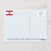 Tahiti, Chinees Kanti-tempel van Tahiti, Papeete Briefkaart (Achterkant)