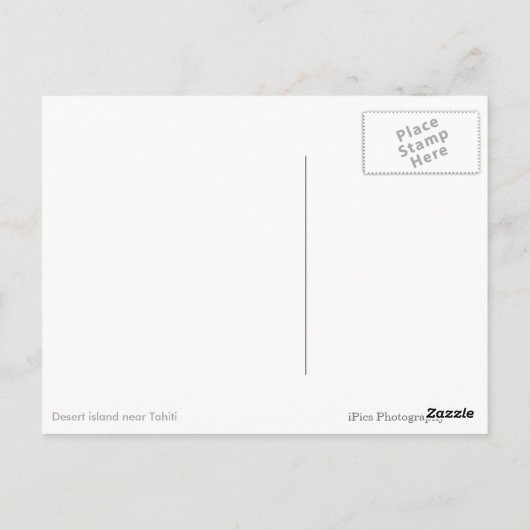 Tahiti-eiland briefkaart (Achterkant)