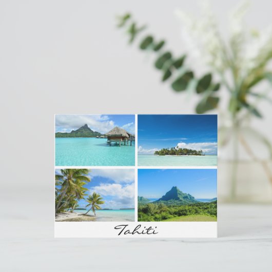 Tahiti en Frans Polynesië briefkaart landschappen (Staand voorkant)