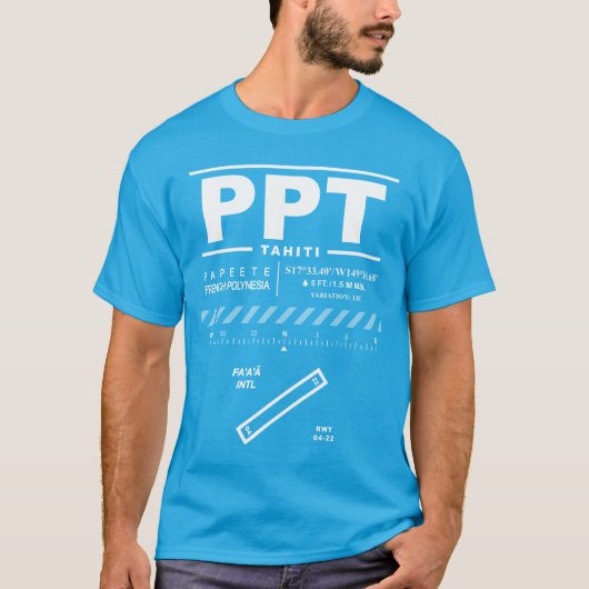 Tahiti Faaa International Airport PPT T-shirt (Voorkant)