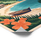 Tahiti Frans Polynesië Illustratie Reiskunst Poster (Hoek)
