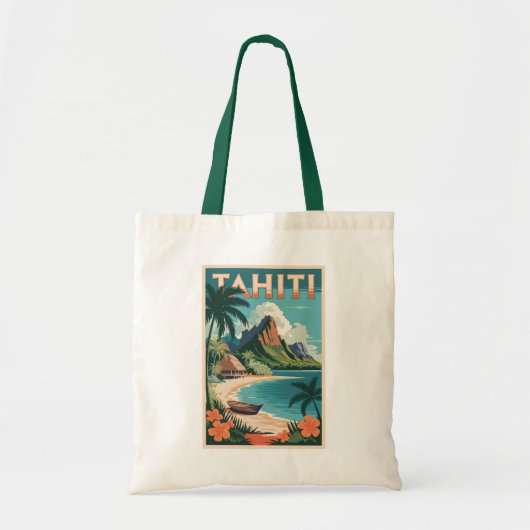Tahiti Frans Polynesië Illustratie Reiskunst Tote Bag (Voorkant)