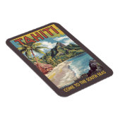 Tahiti Frans Polynesië Painter Travel Art Retro Magneet (Rechterzijde)