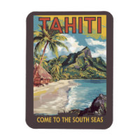 Tahiti Frans Polynesië Painter Travel Art Retro