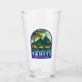 Tahiti Frans-Polynesië Reiskunstembleem Glas (Voorkant)
