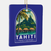 Tahiti Frans-Polynesië Reiskunstembleem Keramisch Ornament (Rechts)