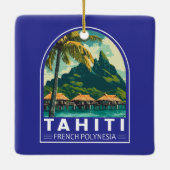 Tahiti Frans-Polynesië Reiskunstembleem Keramisch Ornament (Achterkant)