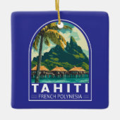 Tahiti Frans-Polynesië Reiskunstembleem Keramisch Ornament (Voorkant)