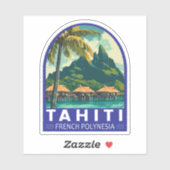Tahiti Frans-Polynesië Reiskunstembleem Sticker (Vel)