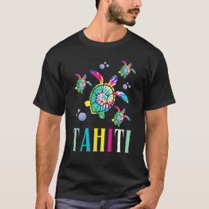 Tahiti Frans-Polynesië Tie Dye Zee Schildpad Tahit T-shirt