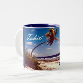 Tahiti French Polynesia Tweekleurige Koffiemok (Voorkant links)